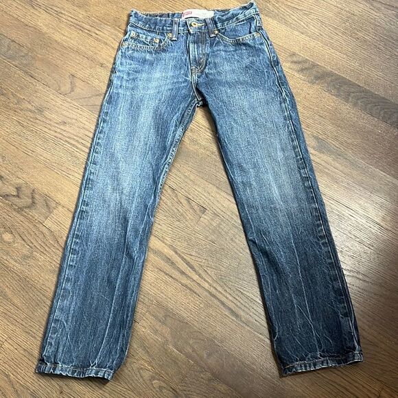 Levi’s 514 Slim Straight Boys Youth Unisex Distressed Denim Jeans 12Reg 26x26 - Picture 1 of 6